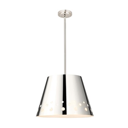 Z-Lite Katie 1 Light Chandelier, Polished Nickel & Polished Nickel 6014-18PN